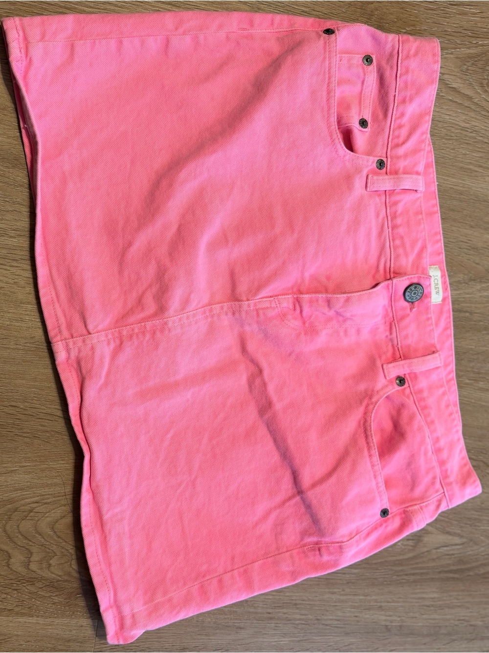 J. Crew Neon Pink Mini Jean Skirt